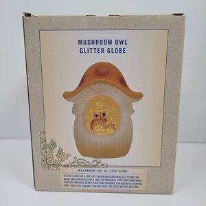 Cracker Barrel Mushroom Owl Glitter Globe NIB